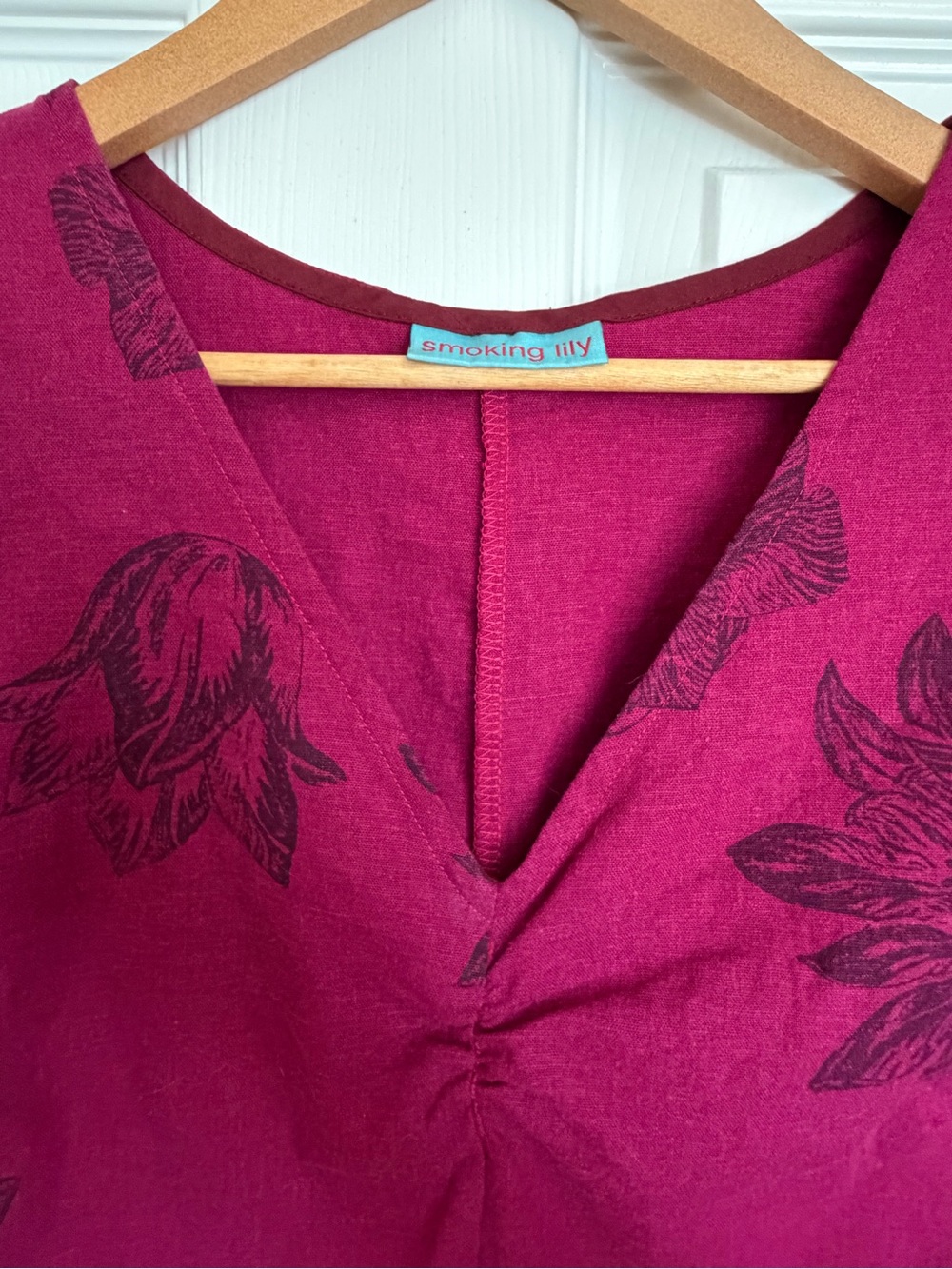 Smoking Lily Fuchsia Pink Linen Dress - Picture 2 of 11